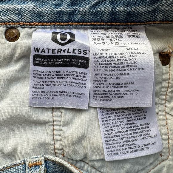 Levi’s Premium Lightwash Distressed Ribbed 501 Jean Shorts Size W30 EUC - Picture 8 of 11